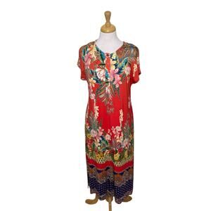 JOHNNY WAS Rapsodia Maxi Henley Dress Size Small